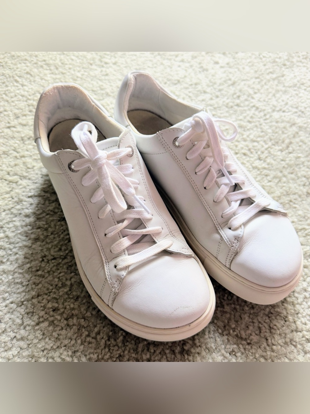 Birkenstock Bend Low White Leather Comfort Sneakers Footbed Shoes EU 39